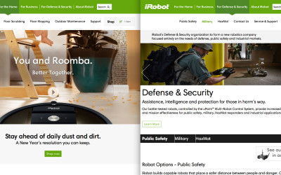 irobot.com – where your audience is a housewife or the military